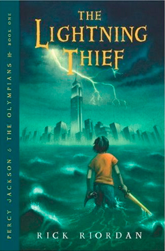 Book cover for "The Lightning Thief" by Rick Riordan